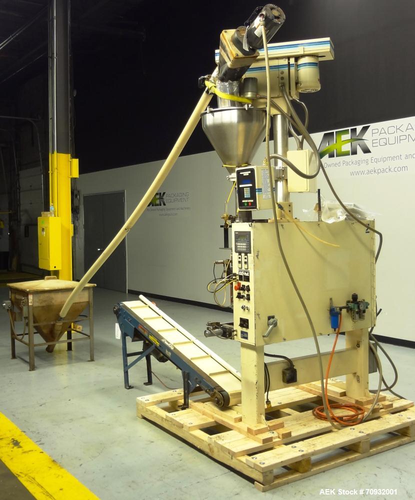 Used Keypak V200B Vertical Form Fill Seal Machine with Mateer 1900 Auger Filler