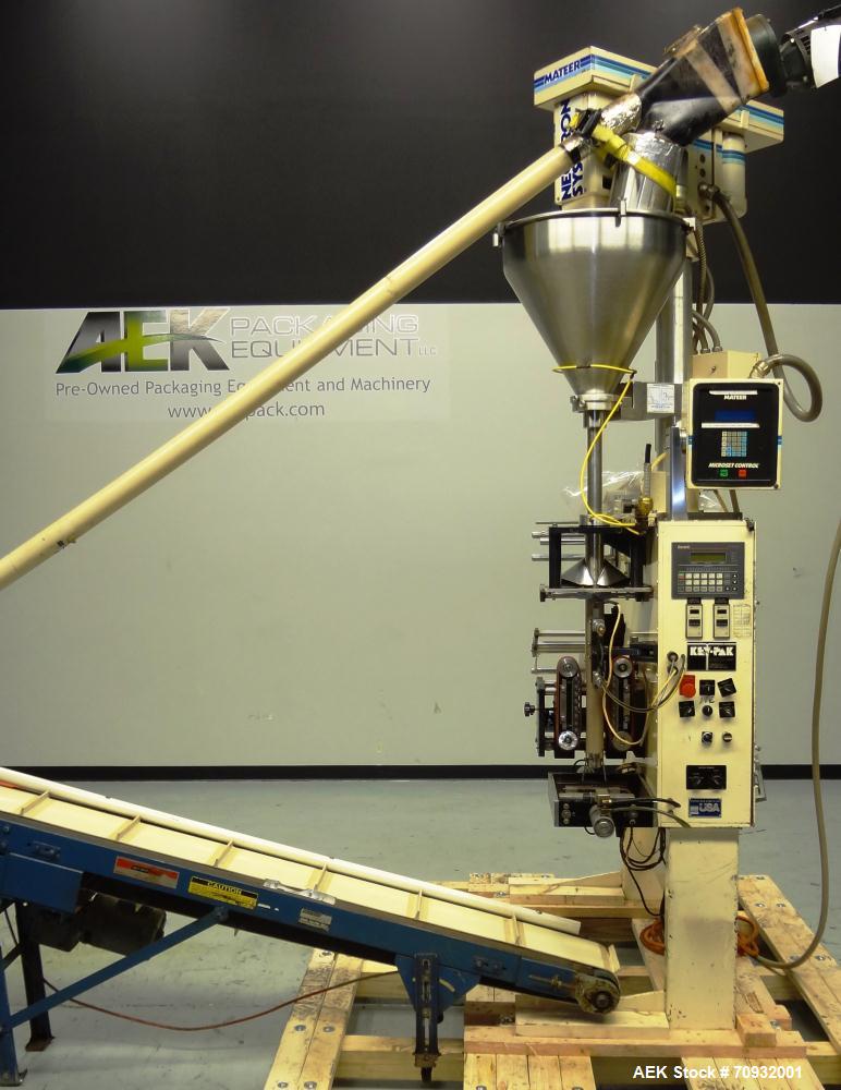 Used Keypak V200B Vertical Form Fill Seal Machine with Mateer 1900 Auger Filler