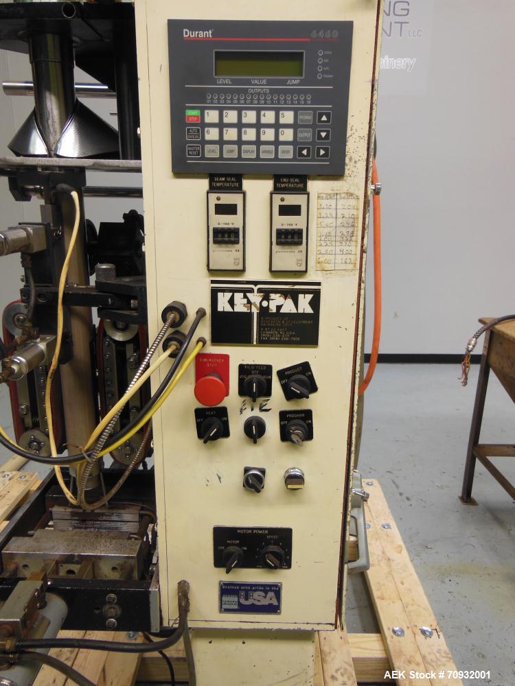 Used Keypak V200B Vertical Form Fill Seal Machine with Mateer 1900 Auger Filler