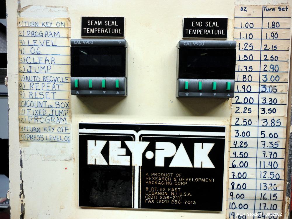 Used Keypak V300B Vertical Form Fill Seal Machine with Mateer 1900 Auger Filler