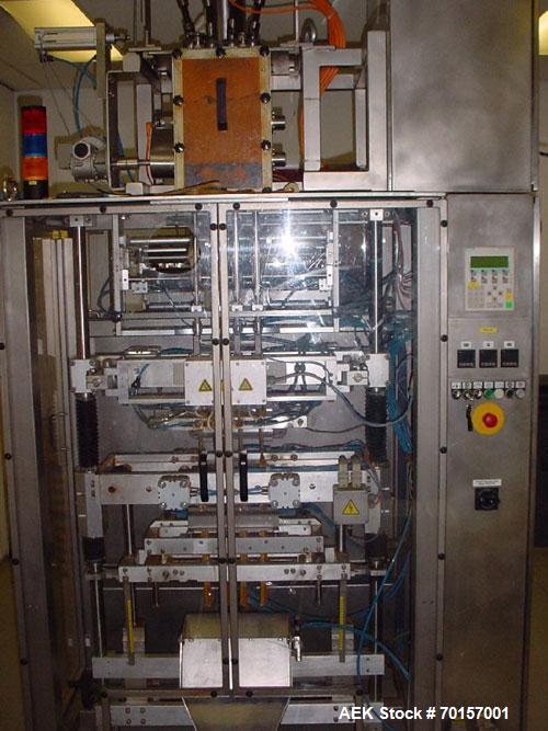 Used-Masek Stickpack Machine, HBV4C Stick Pack vertical form fill seal machine.rated capacity 160 sticks per minute, with in...
