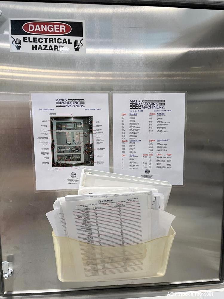 Used Matrix Packaging Pro Series 201823 Vertical Form Fill Seal Machine with All-Fill Auger Filler