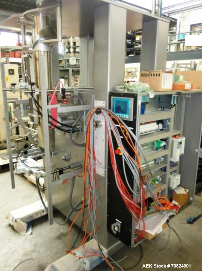 Used Rovema MVP 280-540 Vertical Form Fill Machine.  Maximum capacity 65/min for sizes 2.7" - 11.0" (70-280 mm) and 3.9" - 21.2" (100-540 mm).  (1) Siemens S7 electronics panel.  (1) Impulse film foi...