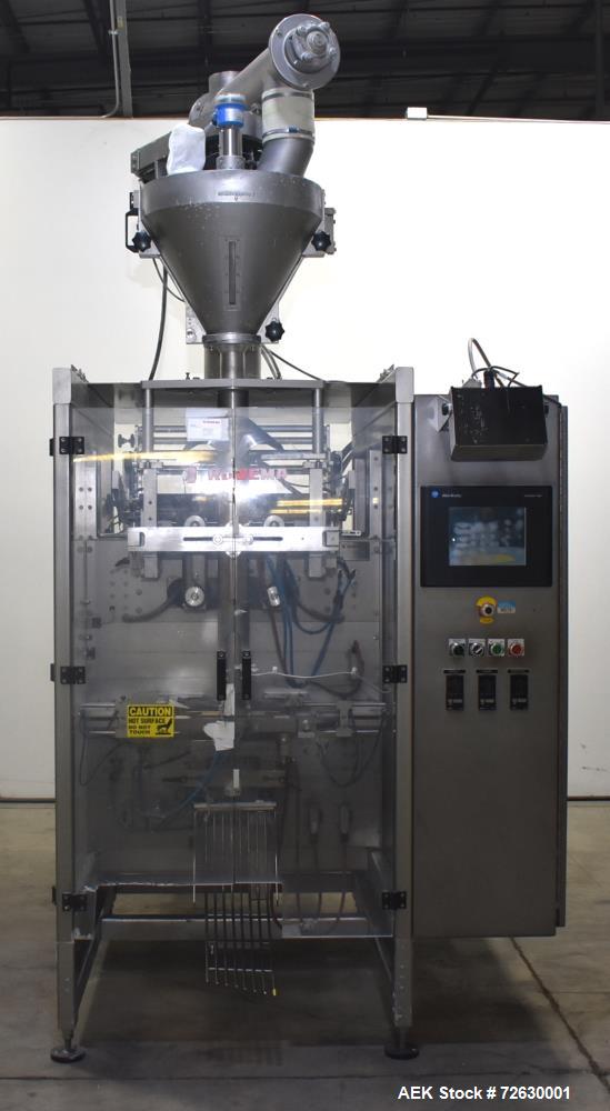 Used Rovema Model VPI-260 Vertical Form Fill and Seal Machine with Auger Filler. Capable of speeds up to 120 BPM (depending on application). Bag Size Range from: 2-3/8" - 10-7/32" or 60mm - 260mm (wi...