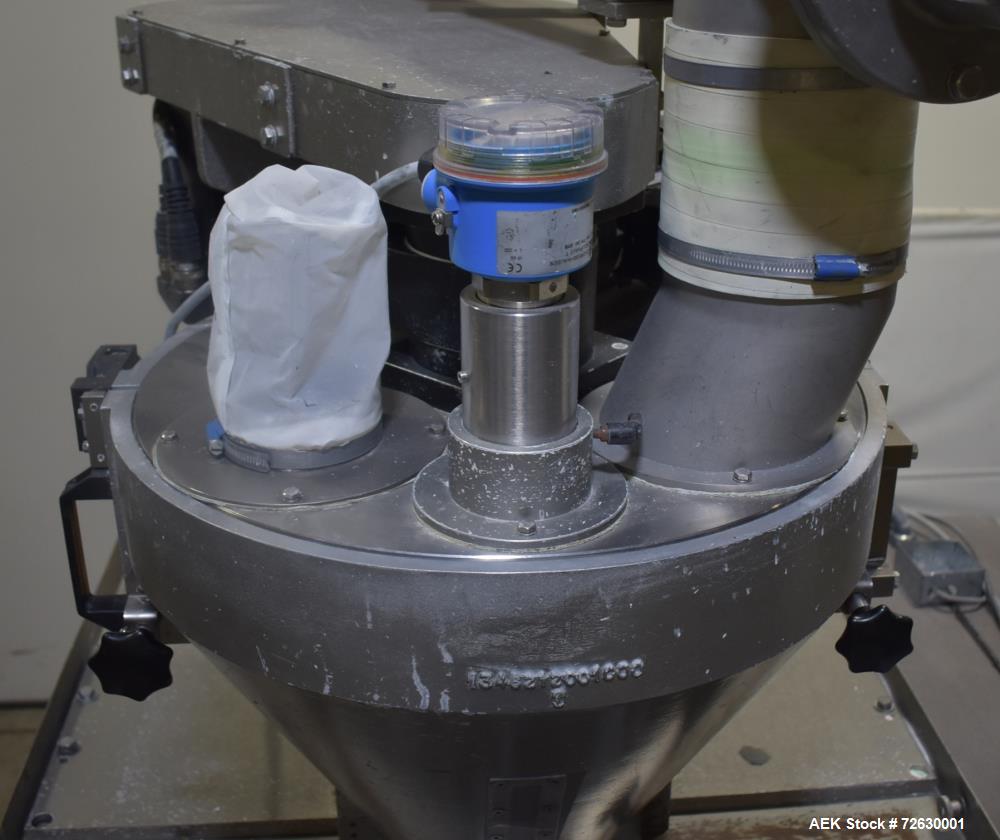 Used Rovema Model VPI-260 Vertical Form Fill and Seal Machine with Auger Filler. Capable of speeds up to 120 BPM (depending on application). Bag Size Range from: 2-3/8" - 10-7/32" or 60mm - 260mm (wi...