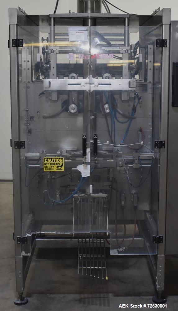 Used- Rovema Model VPI-260 Vertical Form Fill and Seal Machine with Auger Filler. Capable of speeds up to 120 BPM (depending...