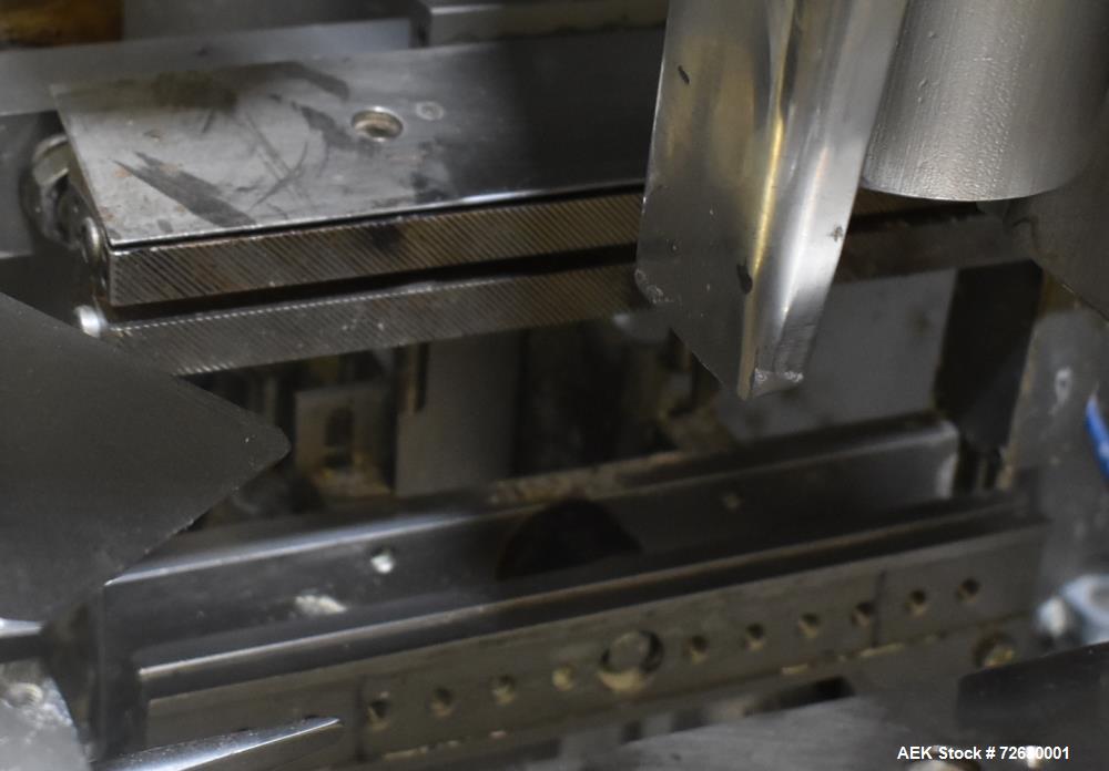 Used Rovema Model VPI-260 Vertical Form Fill and Seal Machine with Auger Filler. Capable of speeds up to 120 BPM (depending on application). Bag Size Range from: 2-3/8" - 10-7/32" or 60mm - 260mm (wi...