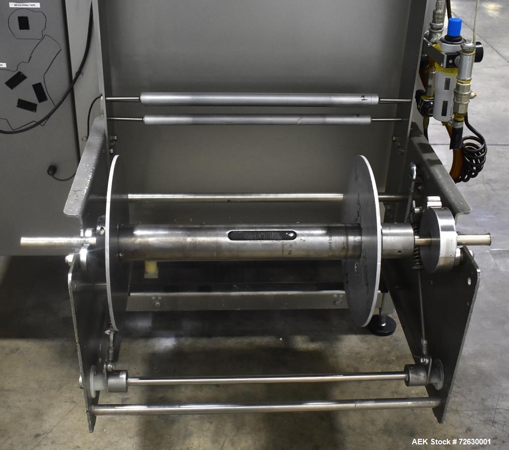 Used Rovema Model VPI-260 Vertical Form Fill and Seal Machine with Auger Filler. Capable of speeds up to 120 BPM (depending on application). Bag Size Range from: 2-3/8" - 10-7/32" or 60mm - 260mm (wi...