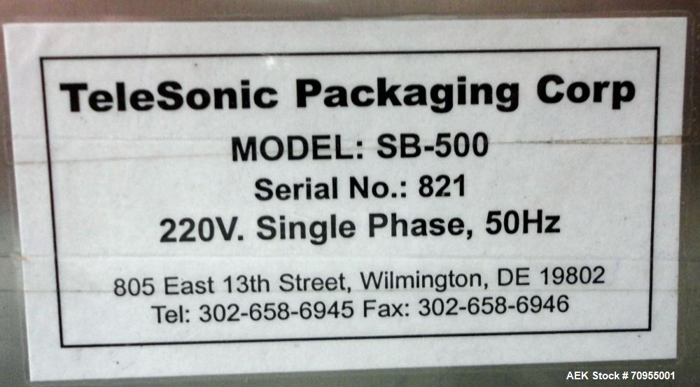 Used Telesonic Model SB-500 Vertical Form Fill and Seal Machine