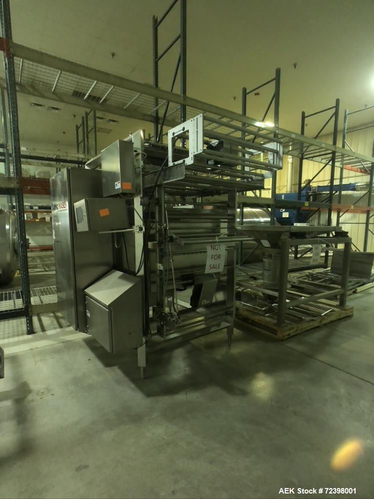 Used Viking Masek Model ES400 Vertical Form Fill Seal with Image Auger Filler. Capable of speeds up to 60 bags per minute. Bag size range: 100mm - 400mm (width) x 100mm - 600mm (length). Heat seal ja...