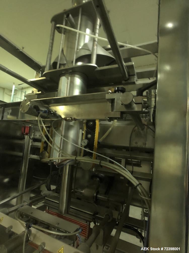 Used Viking Masek Model ES400 Vertical Form Fill Seal with Image Auger Filler. Capable of speeds up to 60 bags per minute. Bag size range: 100mm - 400mm (width) x 100mm - 600mm (length). Heat seal ja...
