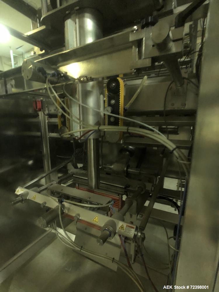 Used Viking Masek Model ES400 Vertical Form Fill Seal with Image Auger Filler. Capable of speeds up to 60 bags per minute. Bag size range: 100mm - 400mm (width) x 100mm - 600mm (length). Heat seal ja...