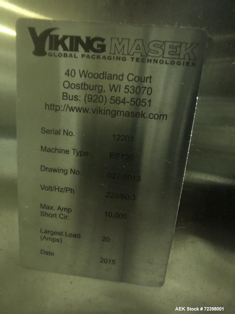 Used- Viking Masek Model ES400 Vertical Form Fill Seal with Image Auger Filler. Capable of speeds up to 60 bags per minute. ...