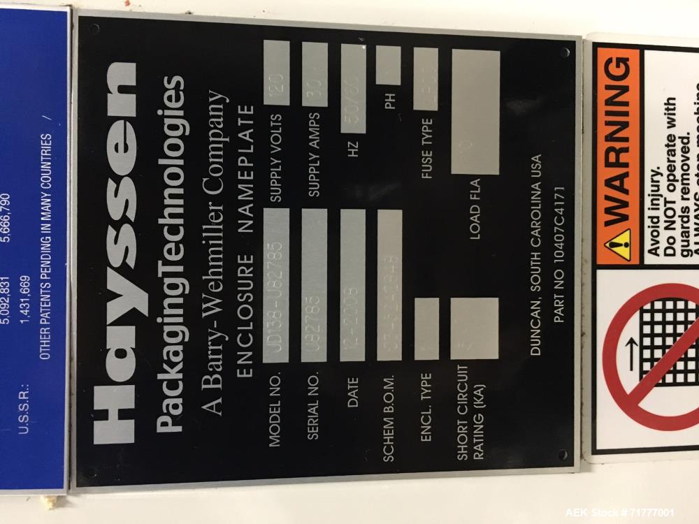 Used Hayssen Ultima Hayssen ULTIMA 1219 Vertical Form Fill Seal Bagger