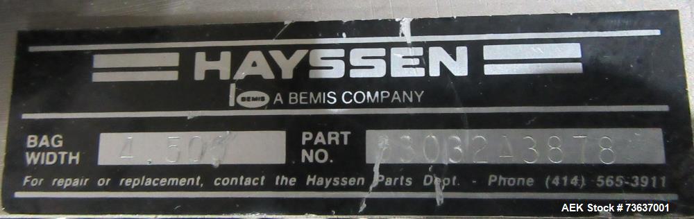 Used Hayssen Ultima ST Vertical Form Fill Seal Machine for Sale