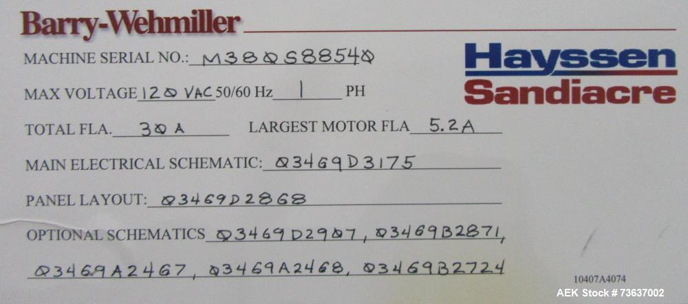 Hayssen Ultima ST VFFS Bagger with Allen Bradley PLC Controls