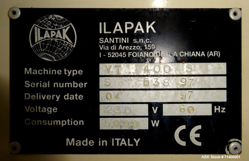 Used Ilapak Vegatronic Model VT400S Gas Flush, Hot Stamp, Gusseting Attachment