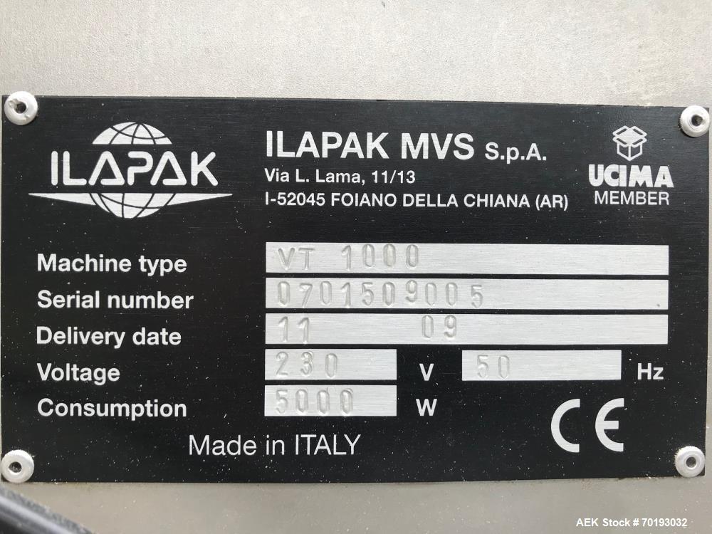 Used Ilapak Vegatronic 1000 Stainless Steel Vertical Form Fill Seal