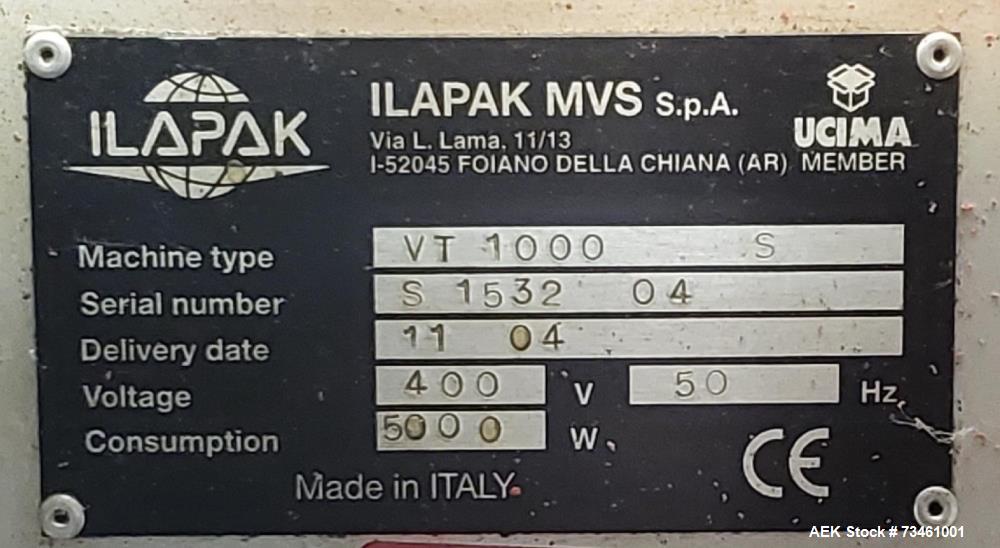 Used Ilapak VT-500 VFFS Machine – Up to 120 BPM, 270mm Bag Width, Auger Filler & Date Coder