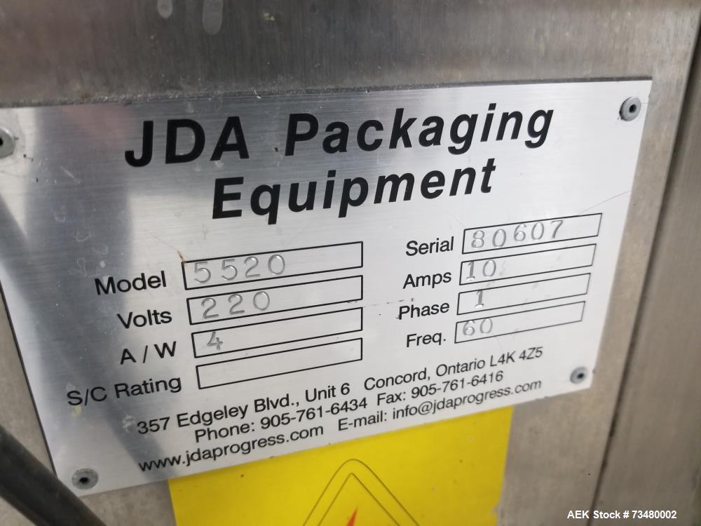 Used JDA Model 520 VFFS Machine – Stainless Steel, Up to 60 BPM, 4–12” Bags, Powder Packaging