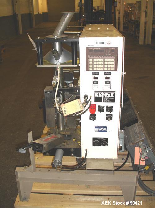 Used- Key Pak V-Series Flat Bottom Gussetting Vertical Form/Fill/Seal Machine, M