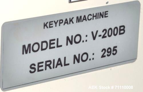 Used- Key Pak #V-200b Vertical Form/Fill/Seal Machine. 1"- 4 1/2" bag range width. 1 1/2"-12" bag range length. 1 1/4" x 94"...