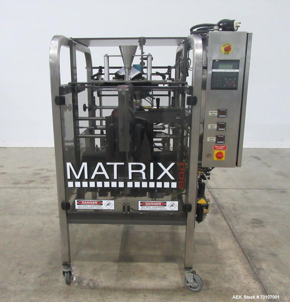 Used Matrix Model 916R Vertical Form Fill Seal Machine – 70 CPM, Snack Food Ready
