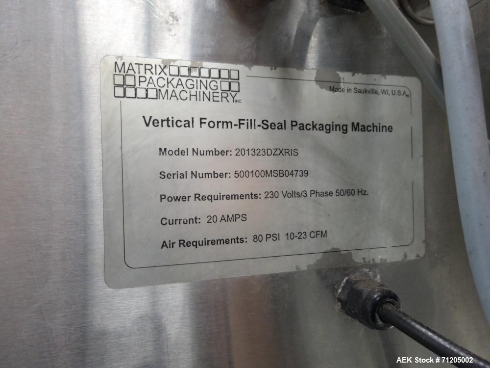 Used- Matrix Model MatrixPro Vertical Form, Fill and Seal Machine