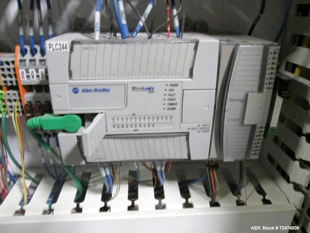 Used Matrix Packaging Mercury HS High Speed Vertical, Form, Fill and Seal Machine. Capable of speeds up to 140 BPM. Bag size range: 1.75" - 11" (Width) x 2.5" - 15" (Length). Has side belt pull downs...
