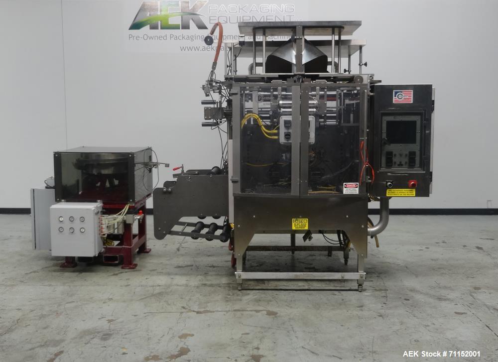Used Pacmac Model 9500 Vertical Form Fill and Seal Machine Thermazip Slider Zip