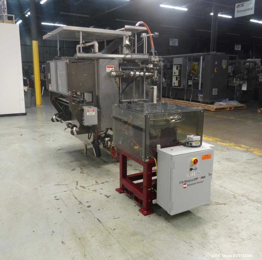 Used Pacmac Model 9500 Vertical Form Fill and Seal Machine Thermazip Slider Zip