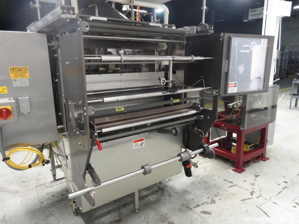 Used Pacmac Model 9500 Vertical Form Fill and Seal Machine Thermazip Slider Zip