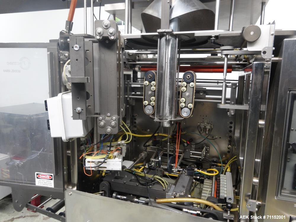 Used Pacmac Model 9500 Vertical Form Fill and Seal Machine Thermazip Slider Zip