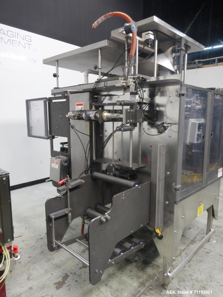 Used Pacmac Model 9500 Vertical Form Fill and Seal Machine Thermazip Slider Zip
