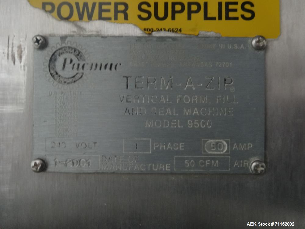 Used Pacmac Model 9500 Vertical Form Fill and Seal Machine