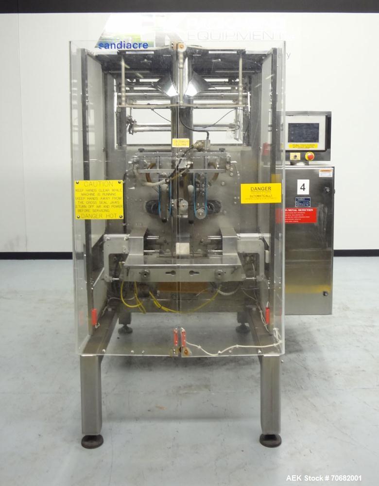Used Sandiacre Model TG400-LX Single Tube Vertical Form, Fill & Seal Machine