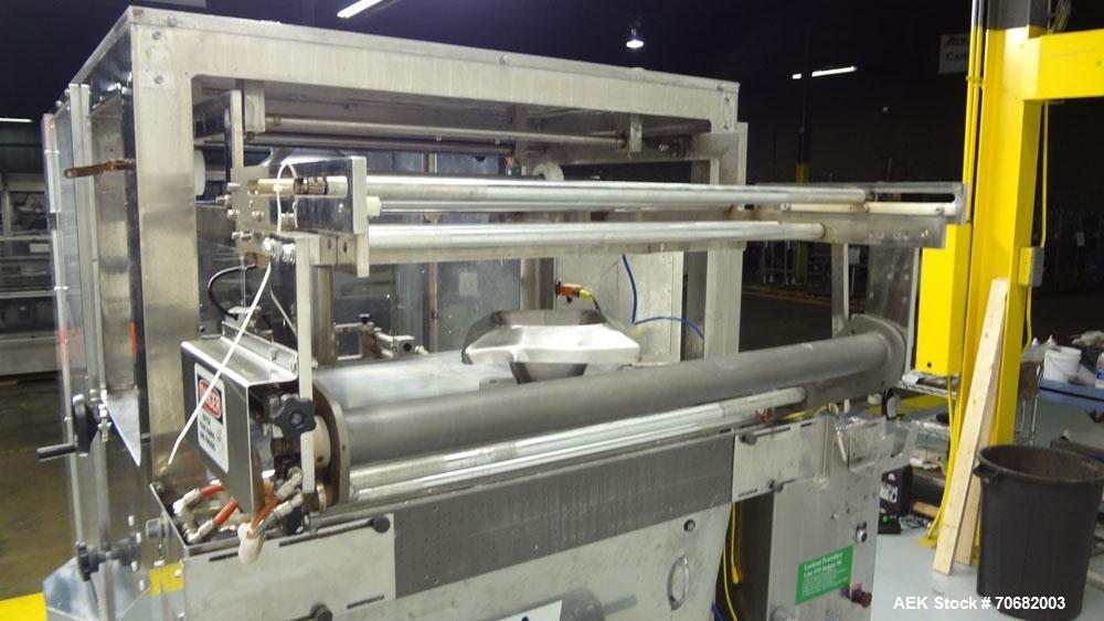 Used- Sandiacre Model TG400-LX Single Tube Vertical Form, Fill, & Seal Machine. Capable of up to 60 bags per minute. Has a b...