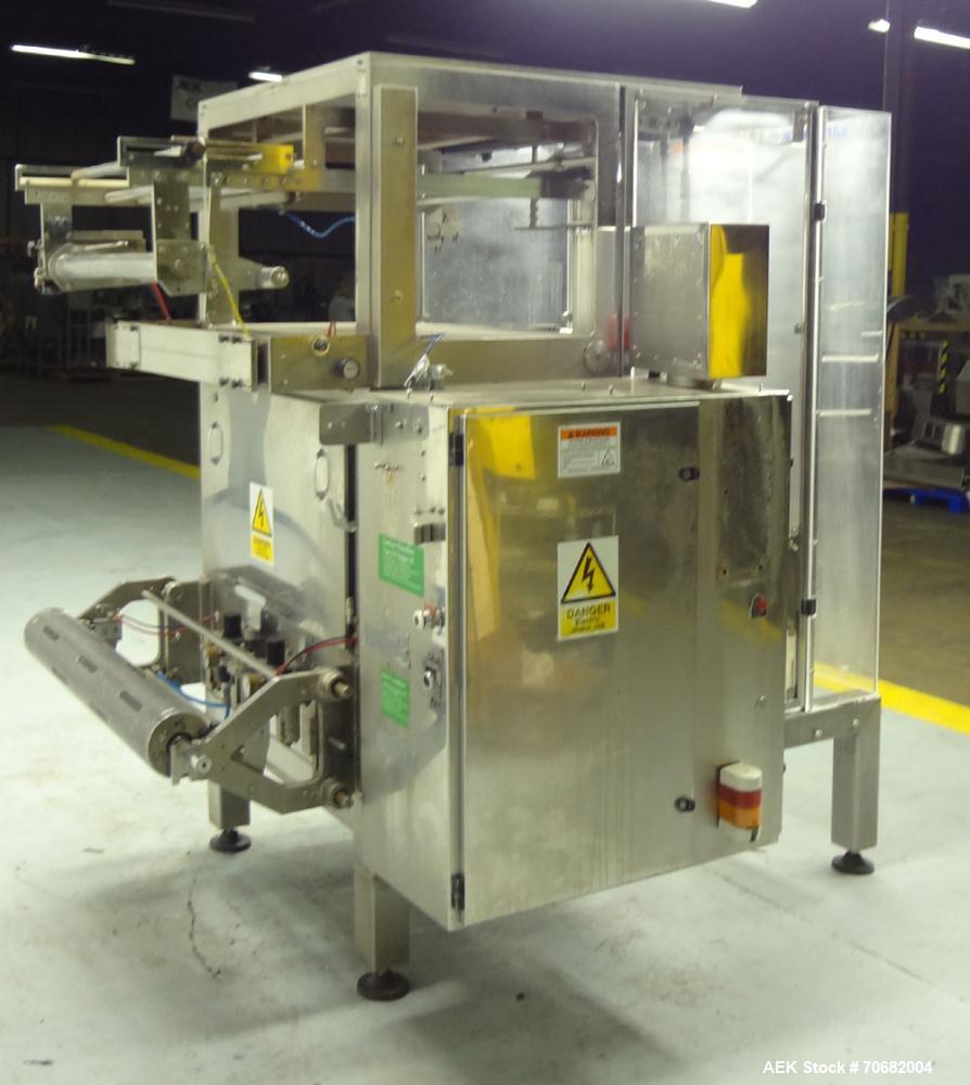 Used Sandiacre Model TG400-LX Single Tube Vertical Form, Fill & Seal Machine.