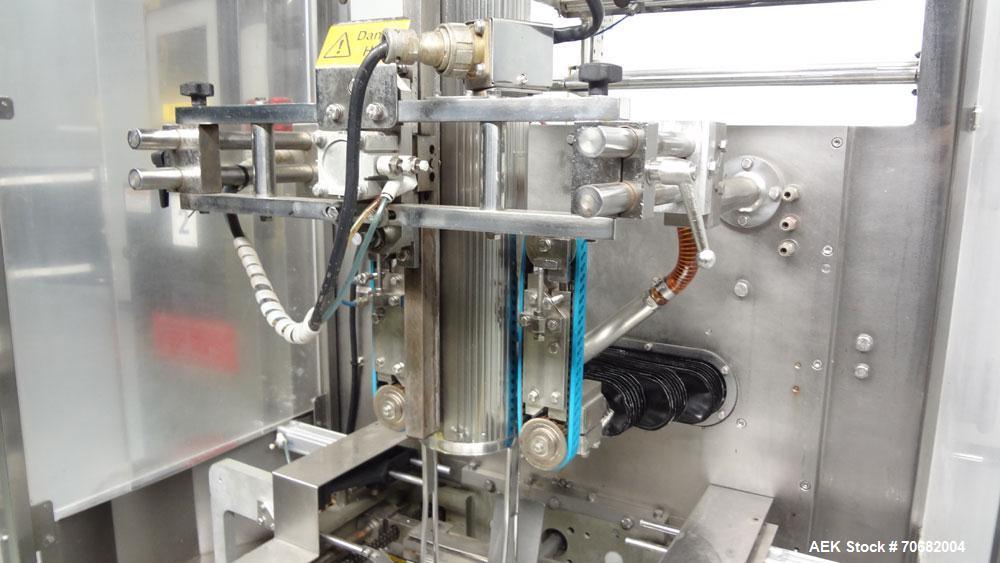 Used Sandiacre Model TG400-LX Single Tube Vertical Form, Fill & Seal Machine.
