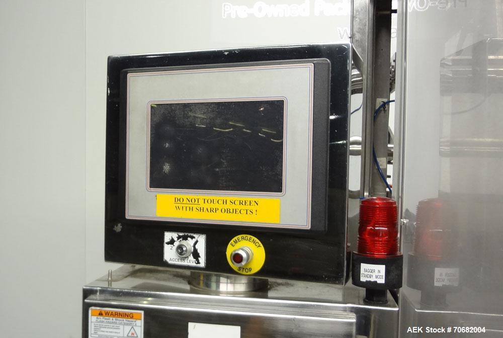 Used Sandiacre Model TG400-LX Single Tube Vertical Form, Fill & Seal Machine.
