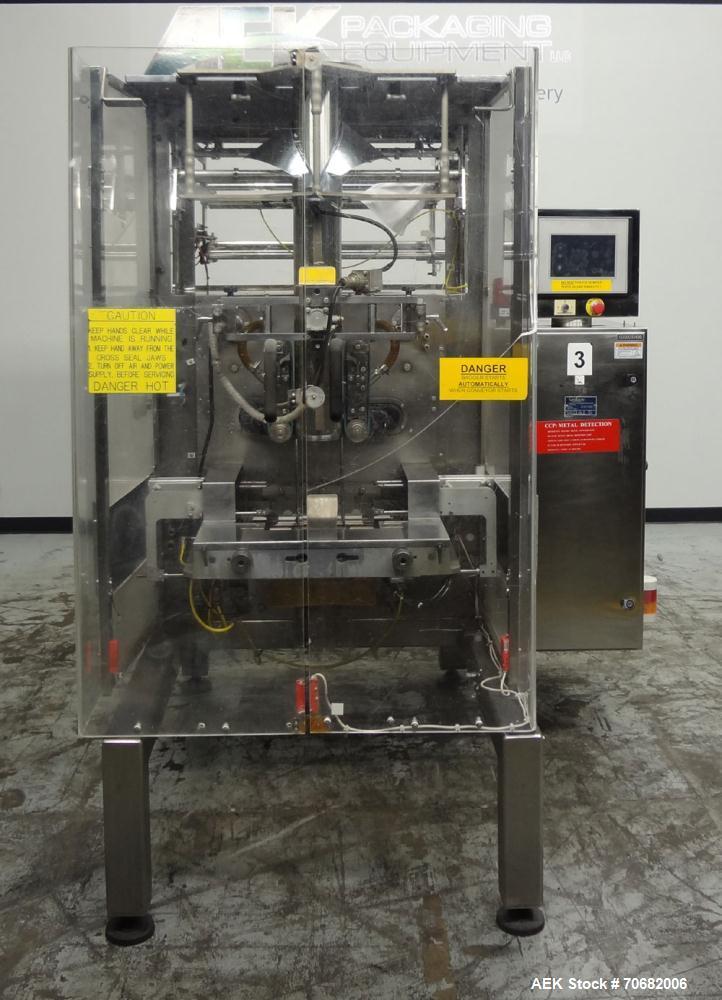 Used Sandiacre Model TG400-LX Single Tube Vertical Form, Fill & Seal Machine.