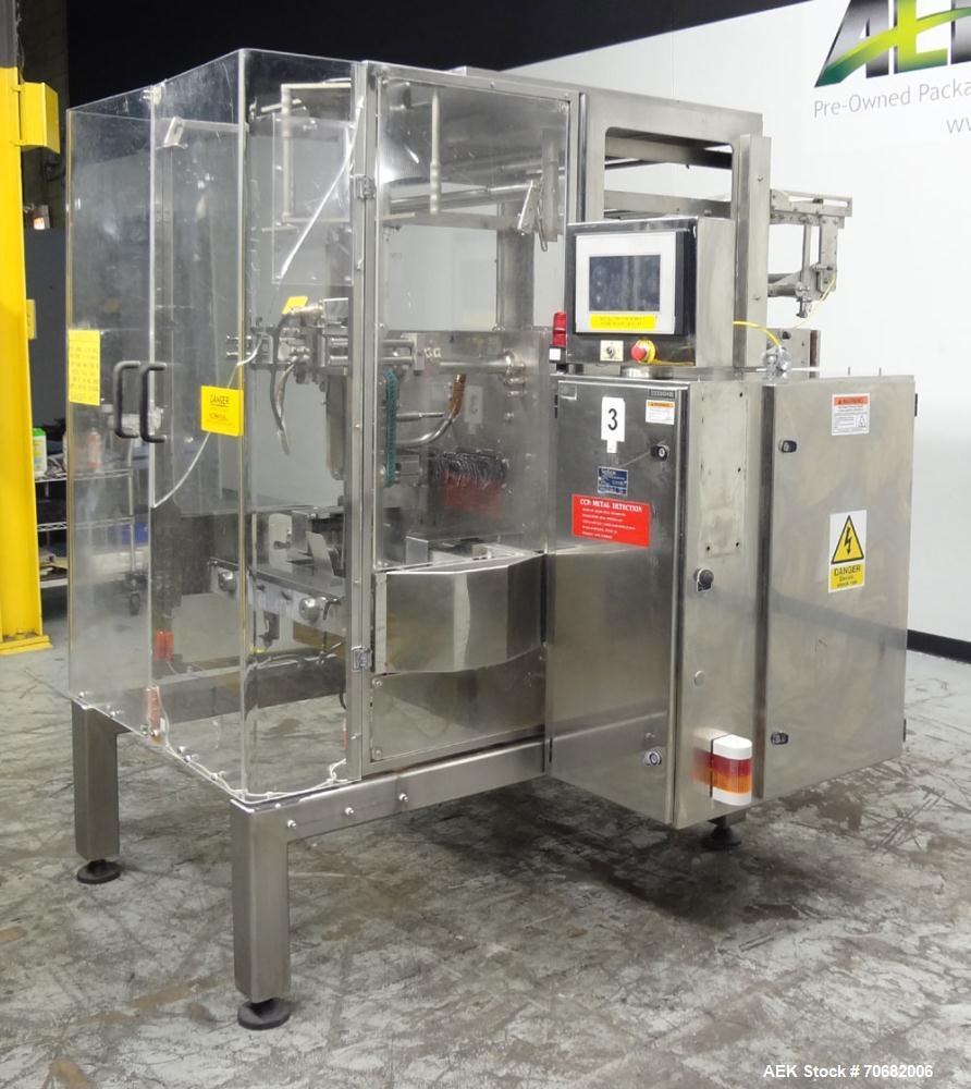 Used Sandiacre Model TG400-LX Single Tube Vertical Form, Fill & Seal Machine.
