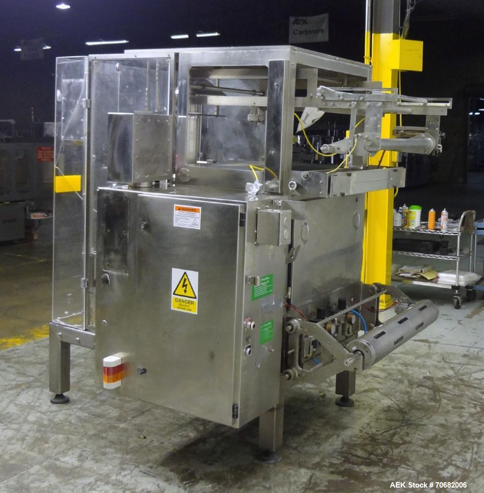 Used Sandiacre Model TG400-LX Single Tube Vertical Form, Fill & Seal Machine.