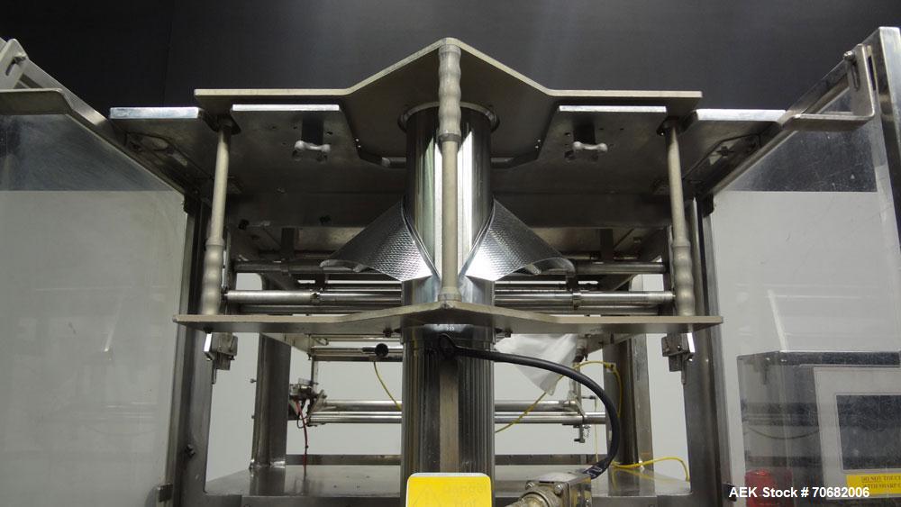 Used Sandiacre Model TG400-LX Single Tube Vertical Form, Fill & Seal Machine.