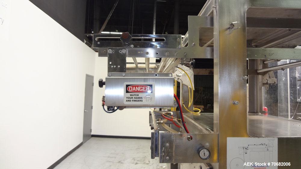 Used Sandiacre Model TG400-LX Single Tube Vertical Form, Fill & Seal Machine.