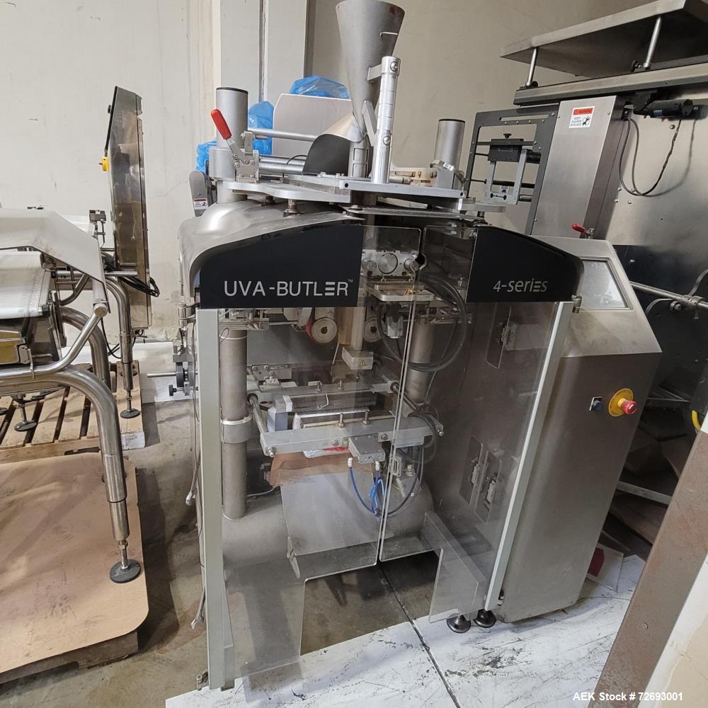 Used- UVA Packaging Model Butler-4 Form and Fill Vertical Form Fill Seal Machine