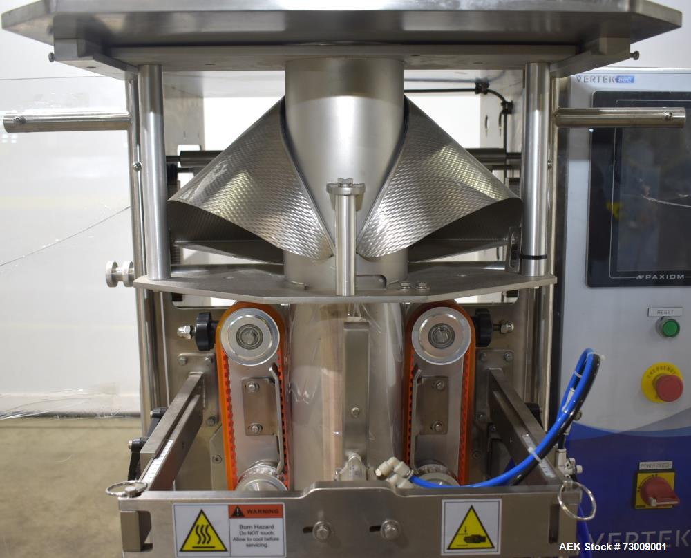 Used Weighpack Systems Model Vertek 800 Vertical Form Fill Seal Bagger. Capable of speeds up to 60 bags per minute (depending on application). Bag size range: up to 8" or 200mm (width) x up to 17.25"...