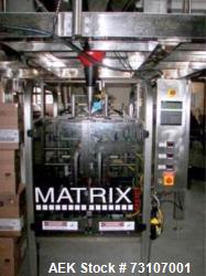 Used- Matrix Vertical Form, Fill & Seal Machine, Model 916. Capable of speeds up to 70 cycles per minute. Has a package size...