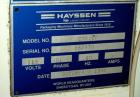 Used Hayssen Ultima CMB/SF Vertical Form Fill and Seal Bagger capable of speeds up to 110 bags per minute. Bag size range: (Width) 4