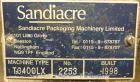 Used Sandiacre Model TG400-LX Single Tube Vertical Form, Fill & Seal Machine.